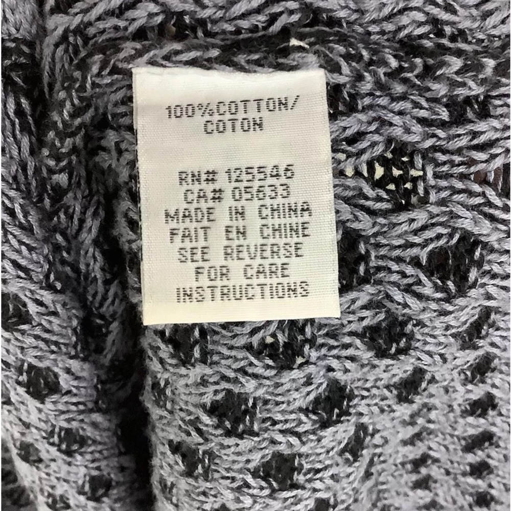 Habitat Sz XS Waffle Knit Pullover Sweater Blue 100% Cotton Mock Neck - Picture 6 of 6